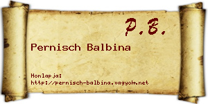 Pernisch Balbina névjegykártya